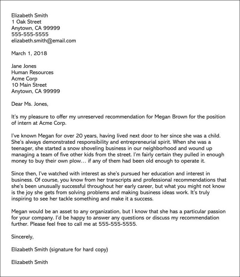 letter of recommendation template for friend example letter of recommendation template for friend example
