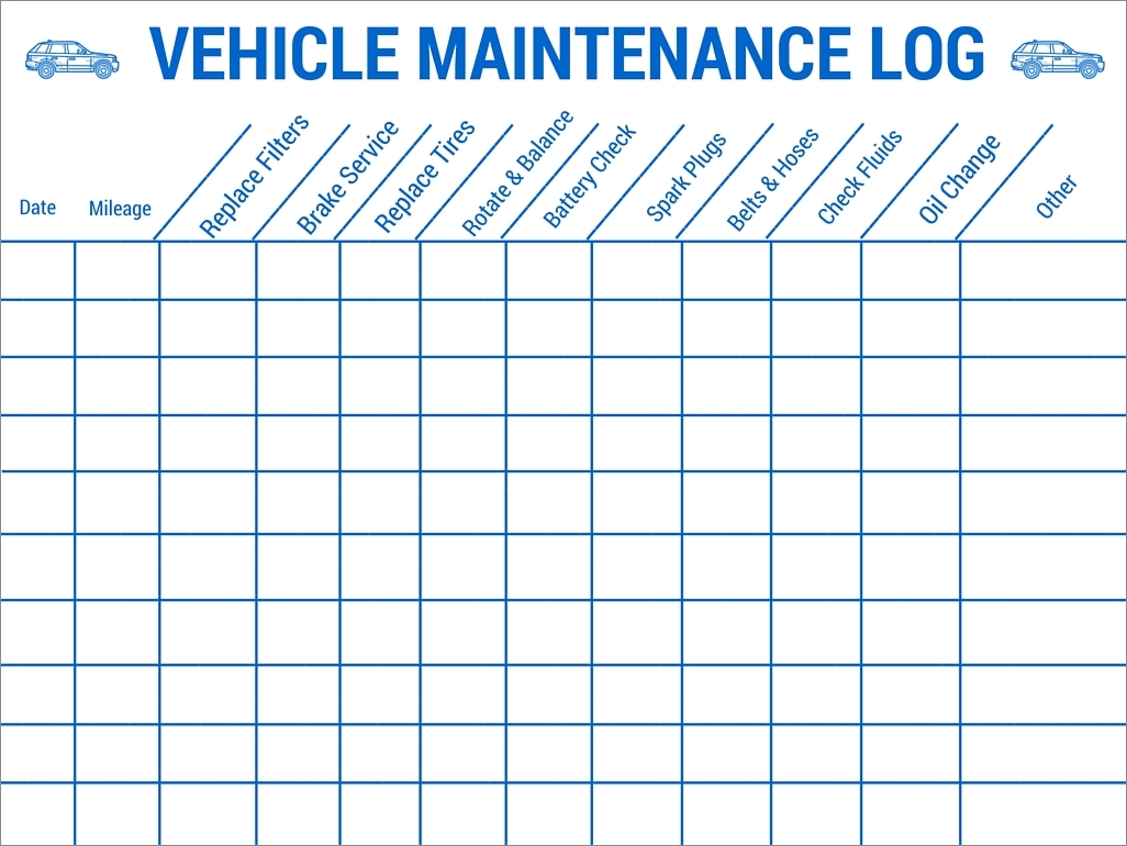 maintenance schedule template example