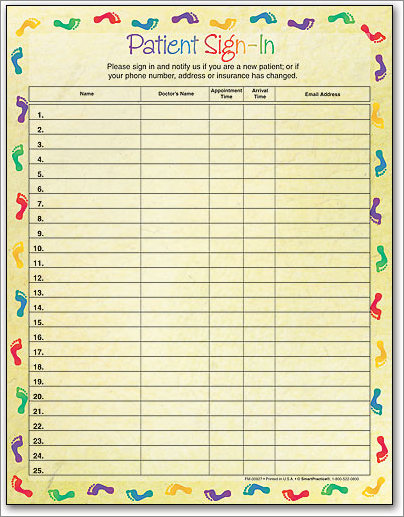 medical office sign-in sheet template example