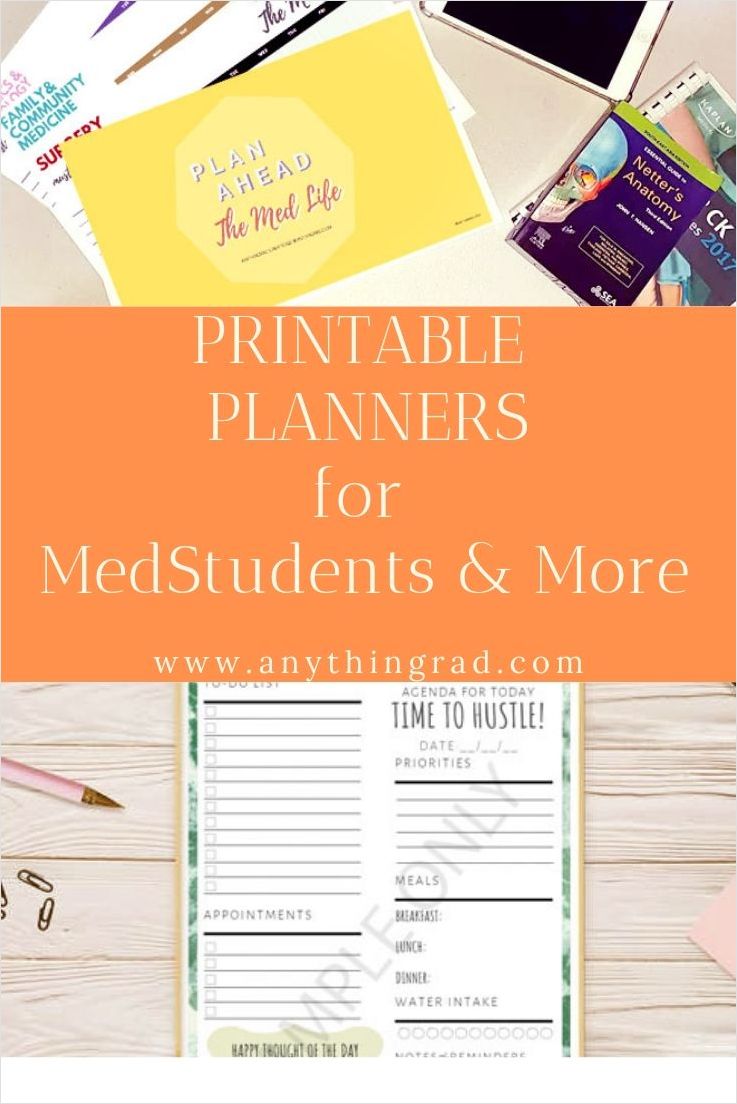 medical student planner template example