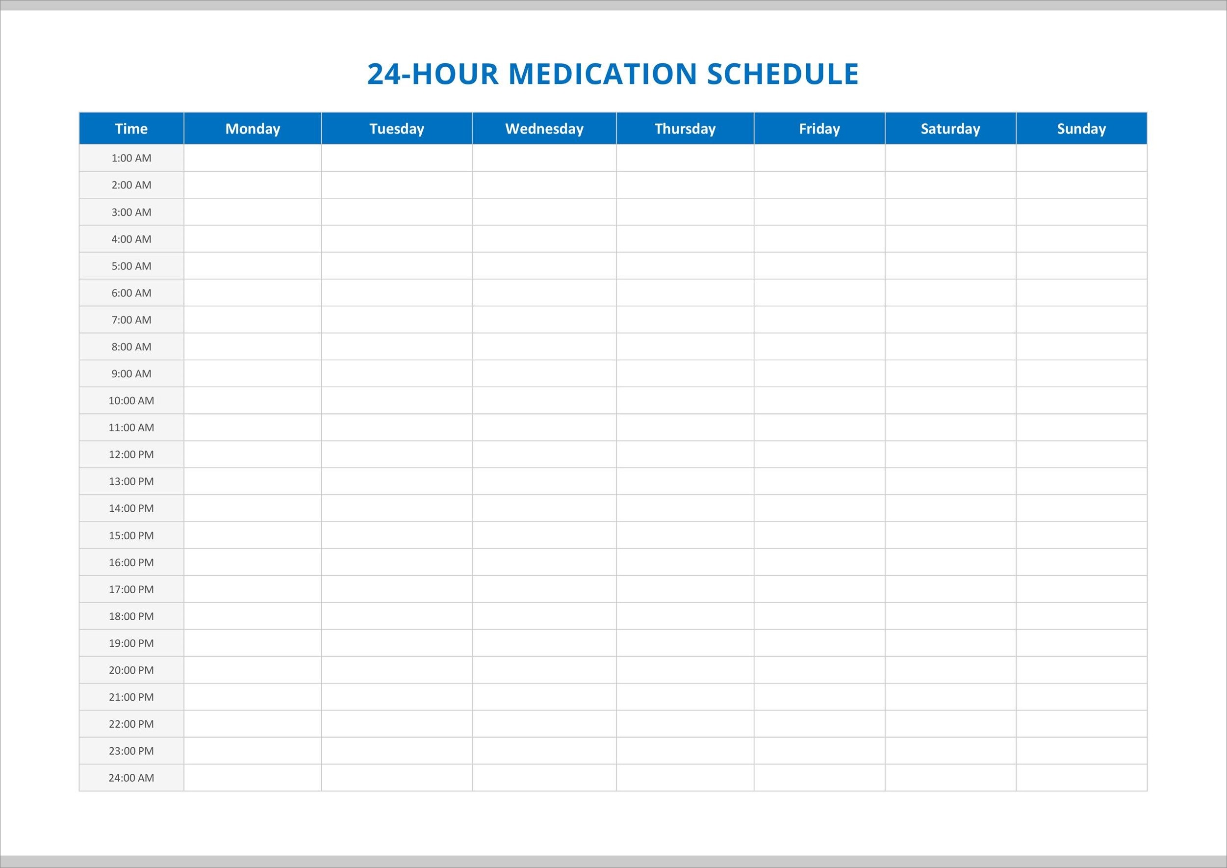 medicine schedule template example