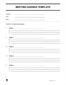 Free Printable Meeting Agenda Notes Template Free Printable Meeting Agenda Notes Template