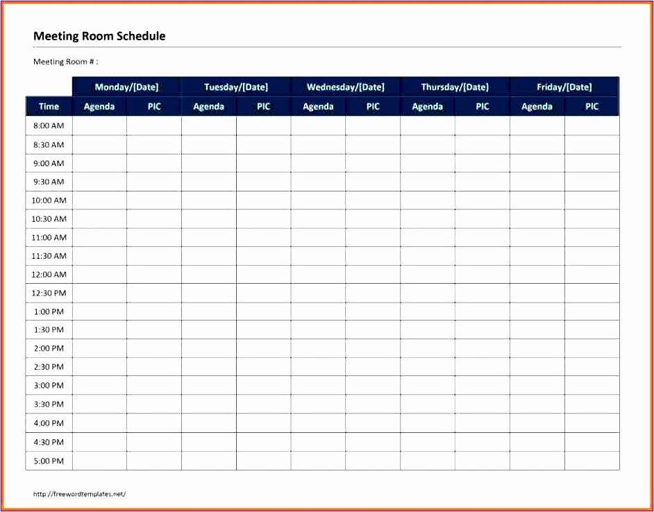 meeting schedule excel template