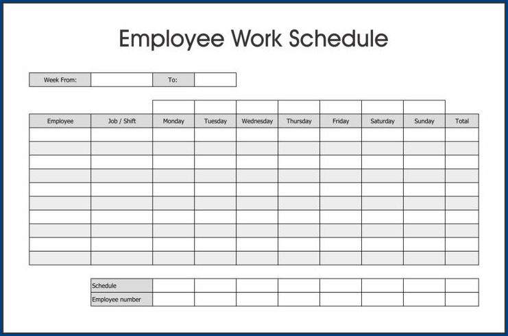 monthly work schedule template example monthly work schedule template example
