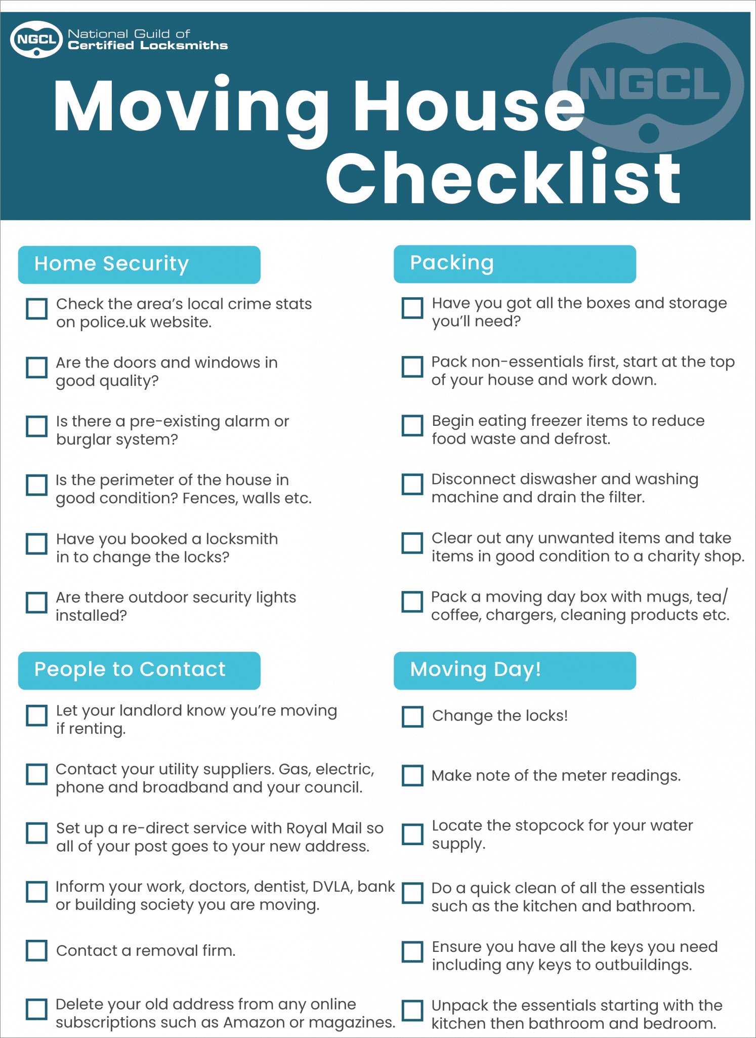 moving checklist template sample