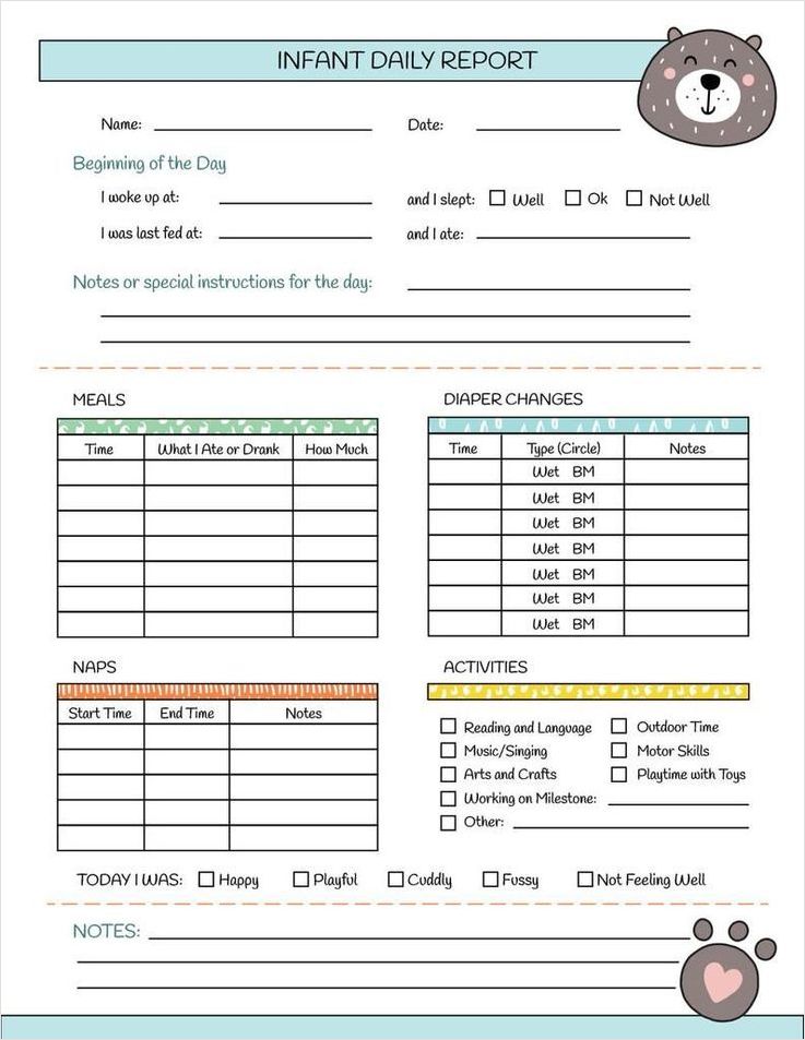nanny timesheet template example