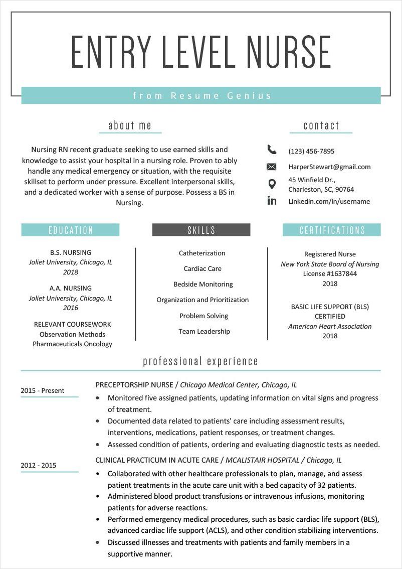 new grad nursing resume template example