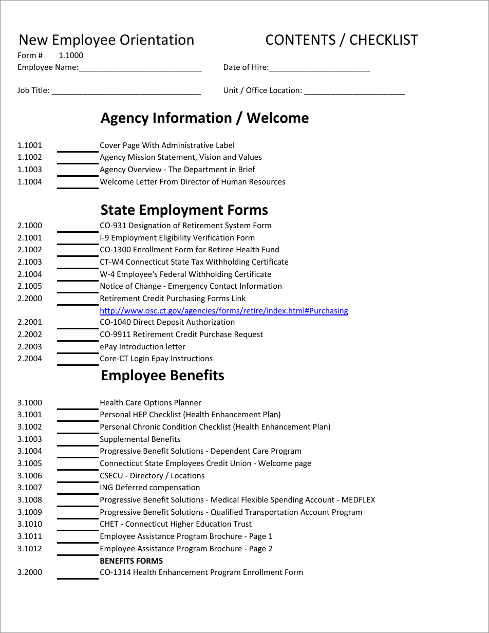 new hire orientation schedule template example