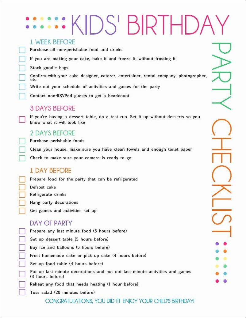 party planning checklist template example