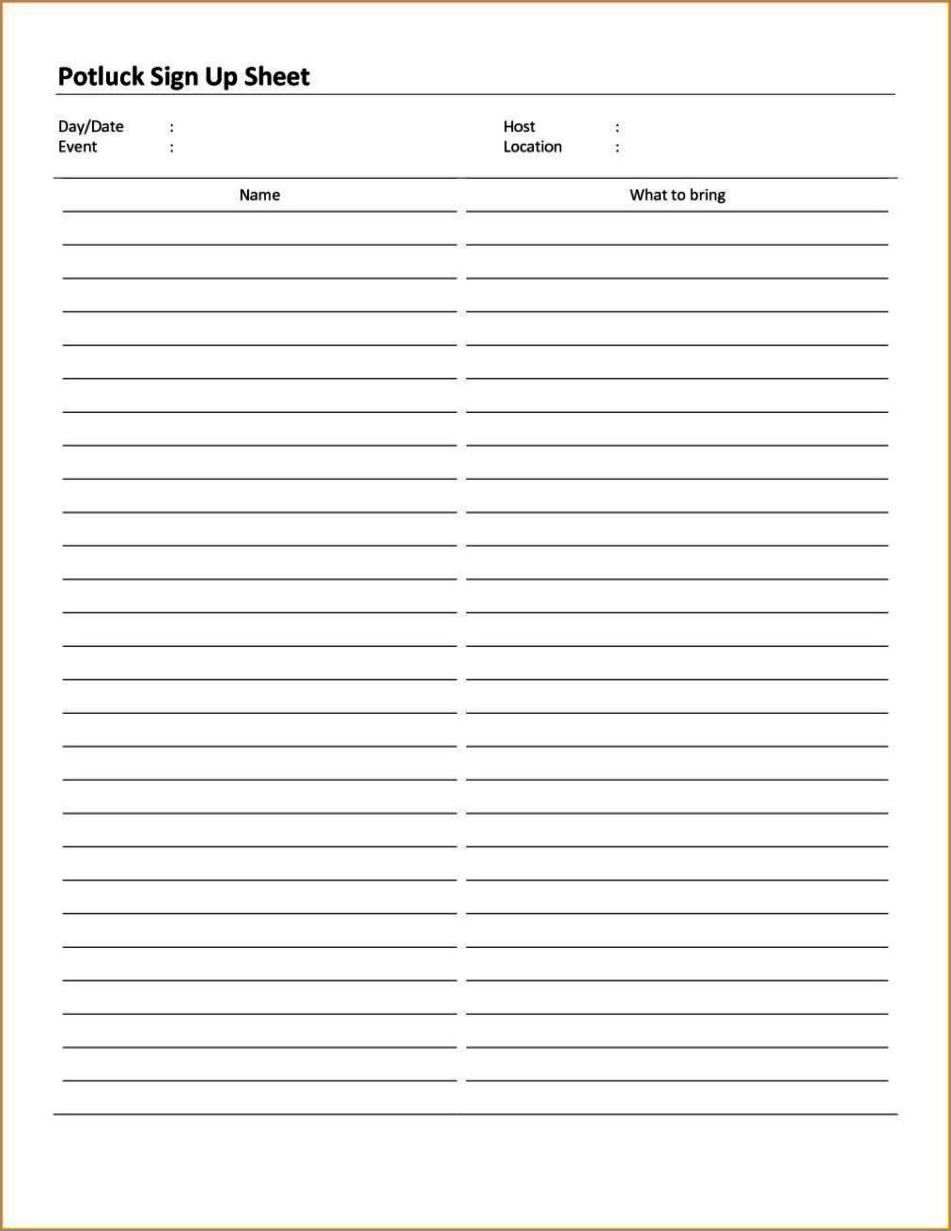 party sign-up sheet template
