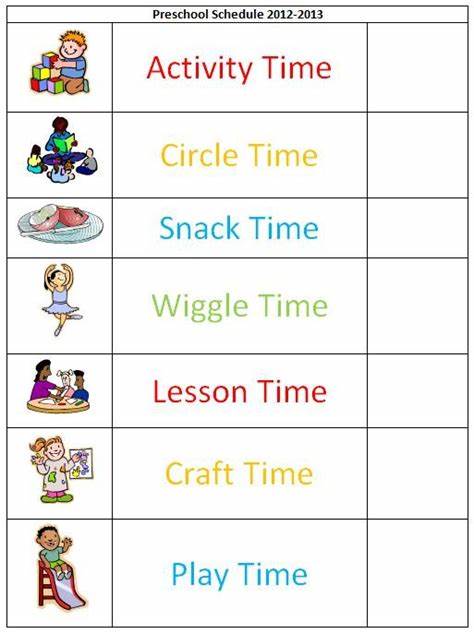 sample of printable preschool daily schedule template in word format
