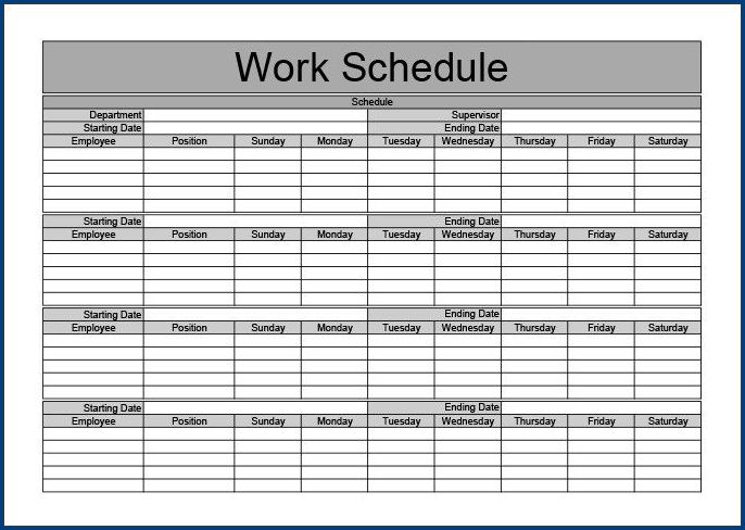 printable employee monthly schedule template example printable employee monthly schedule template example
