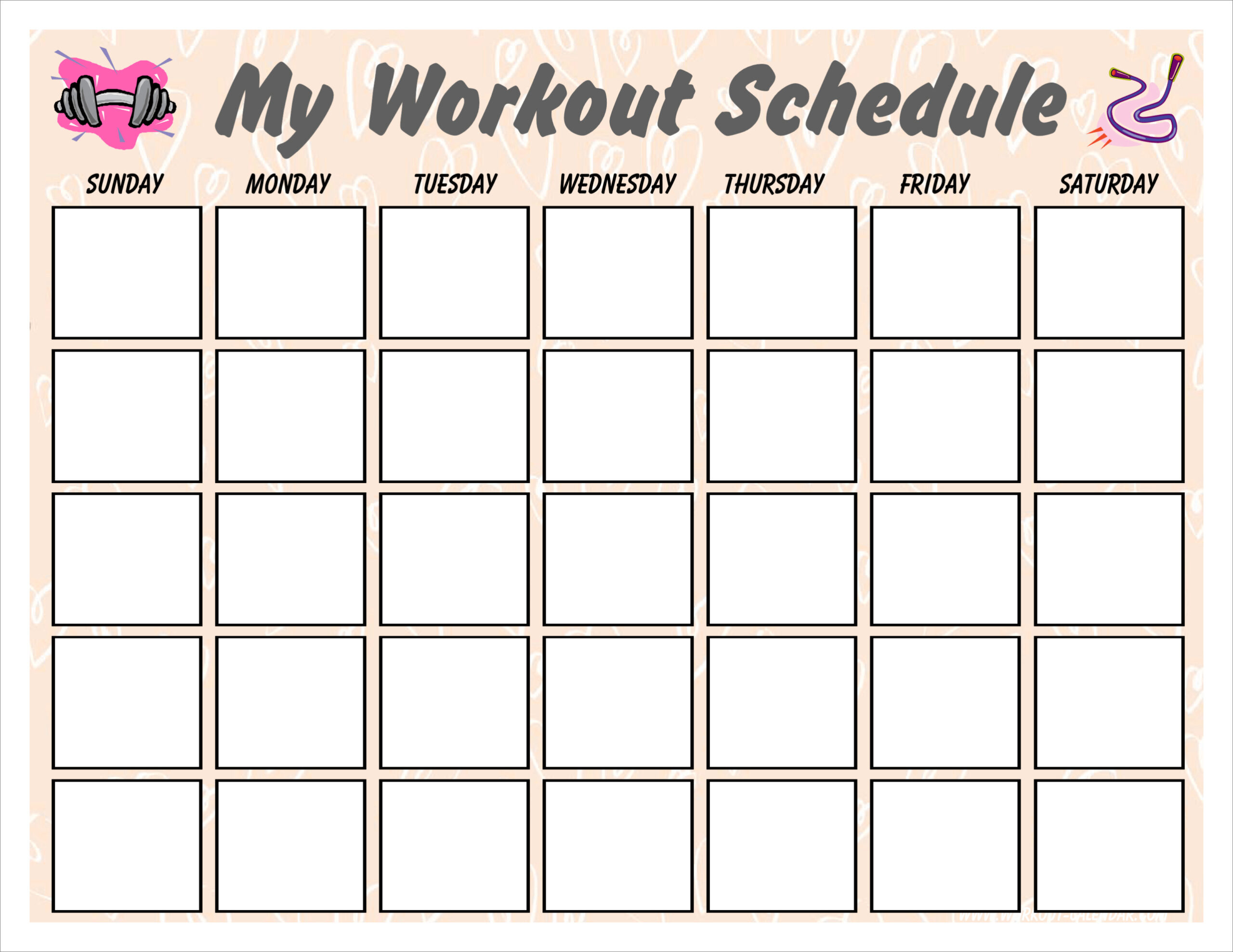 printable gym schedule template sample