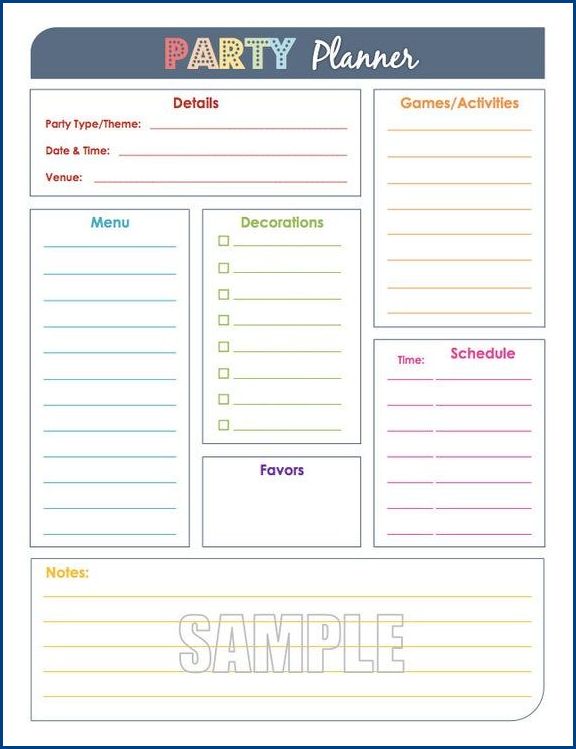 printable party planning to do list template example