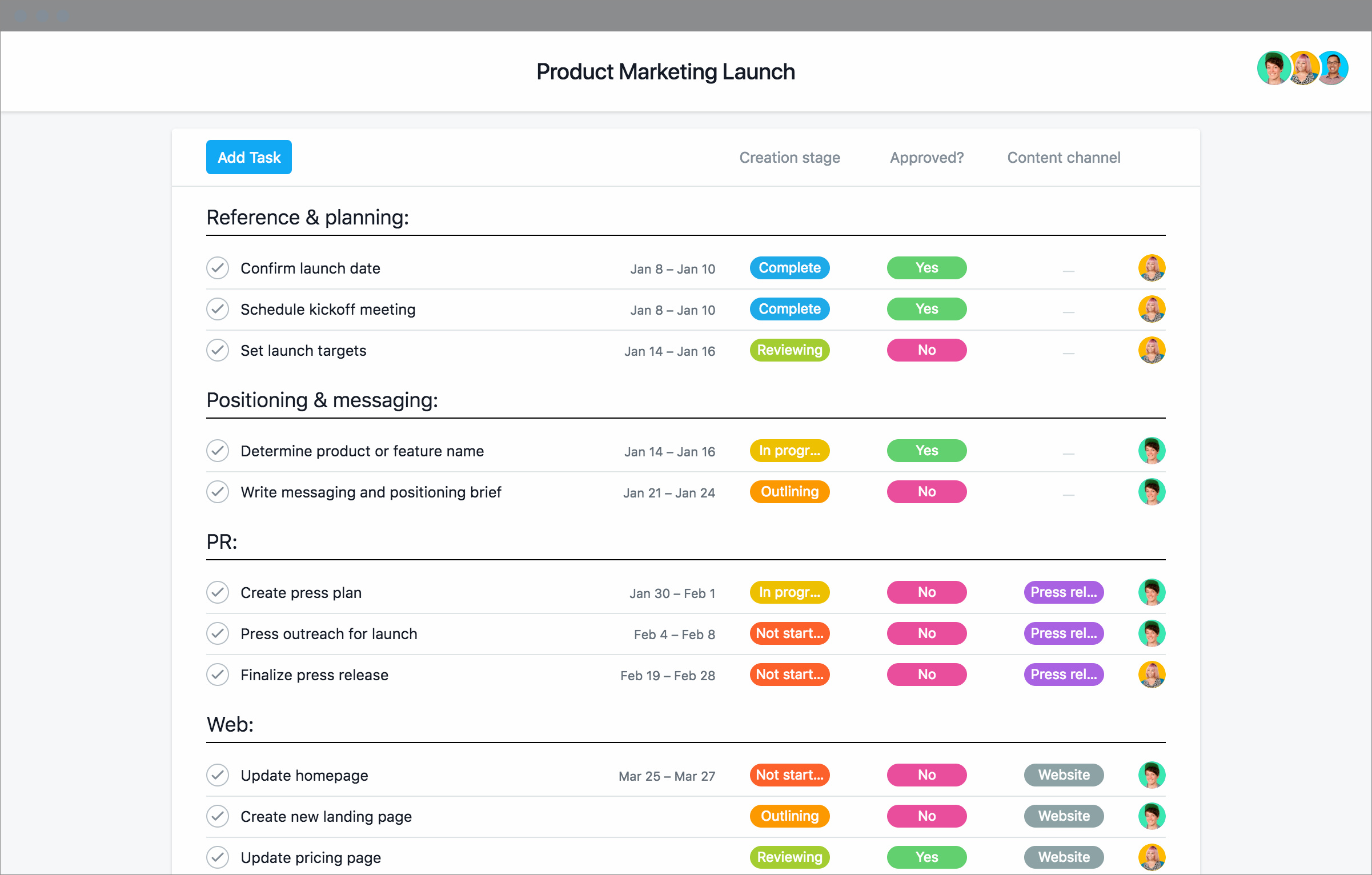 product launch schedule template sample