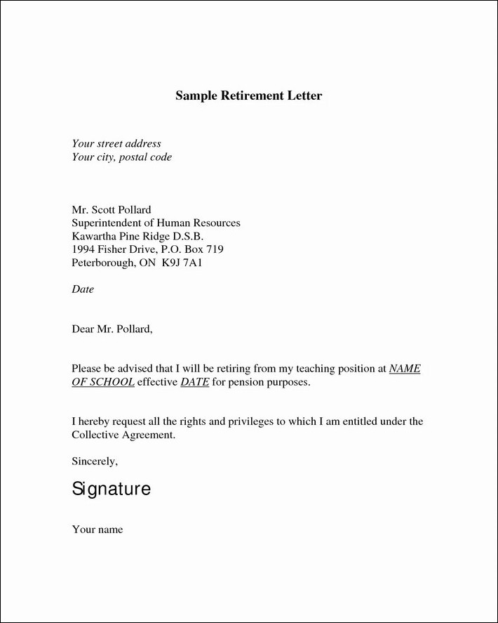 retirement resignation letter template sample