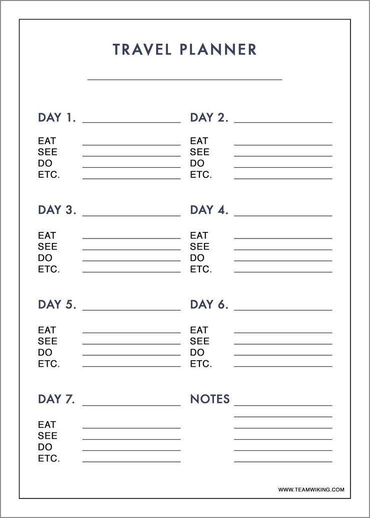 sample of 2 weeks travel itinerary template