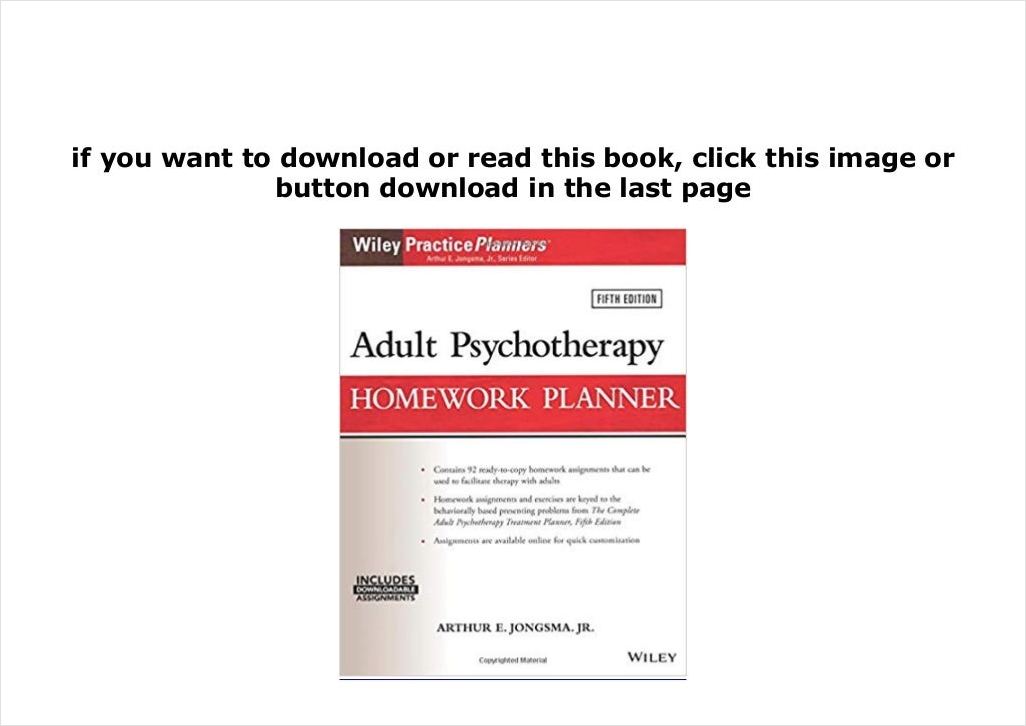 sample of adult psychotherapy homework planner template