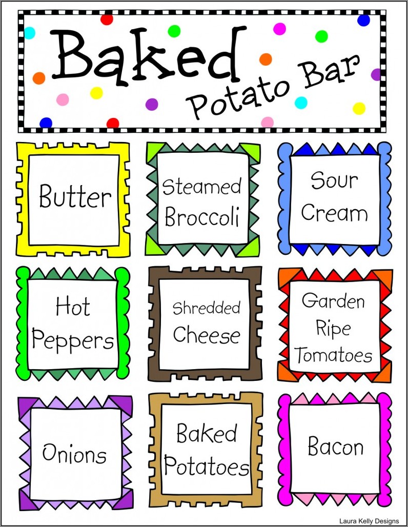 sample of baked potato bar sign up sheet template
