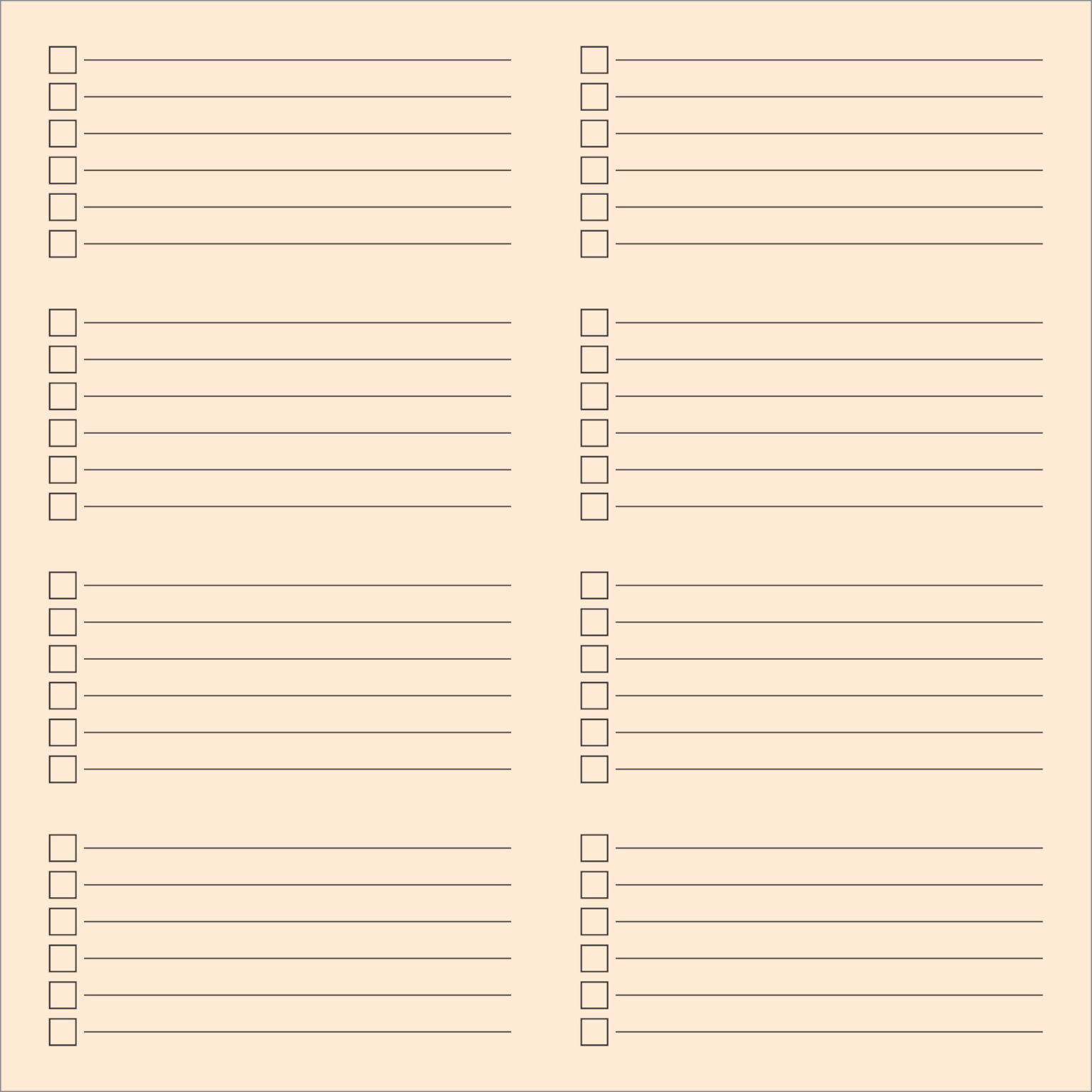 Free Printable Blank Checklist Template