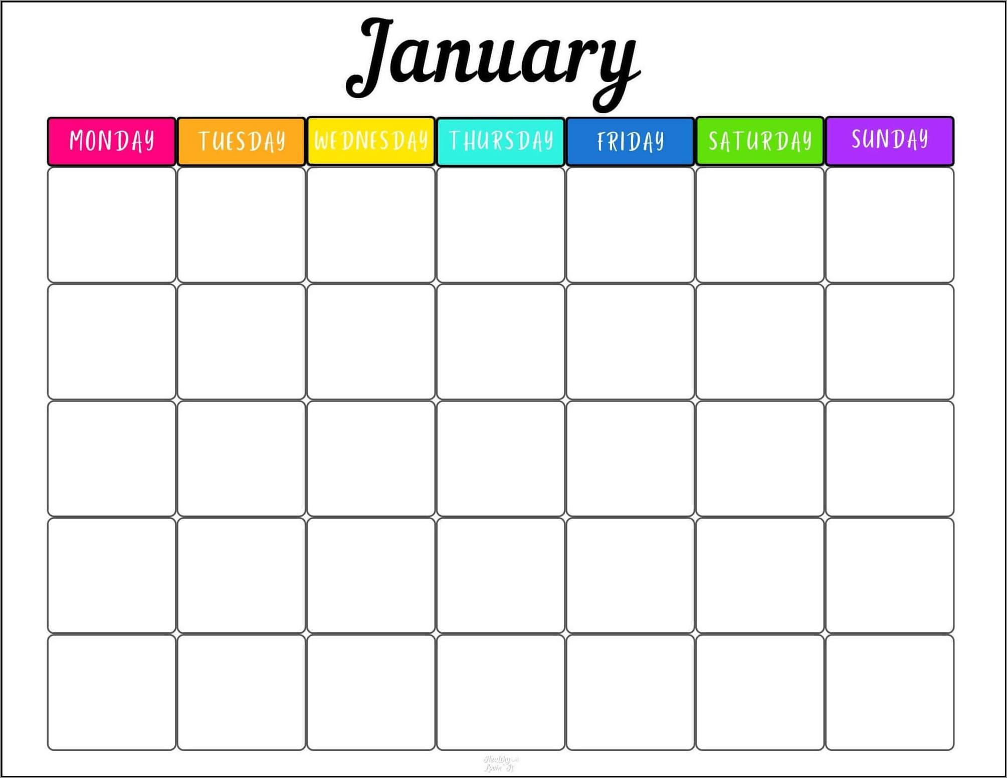 sample of calendar template for schedule