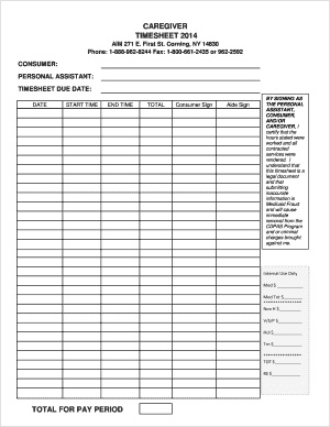 sample of caregiver timesheet template