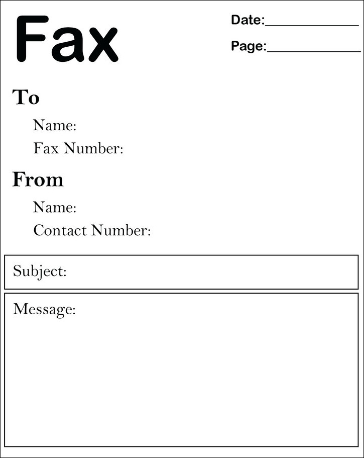 sample of cover letter template for fax
