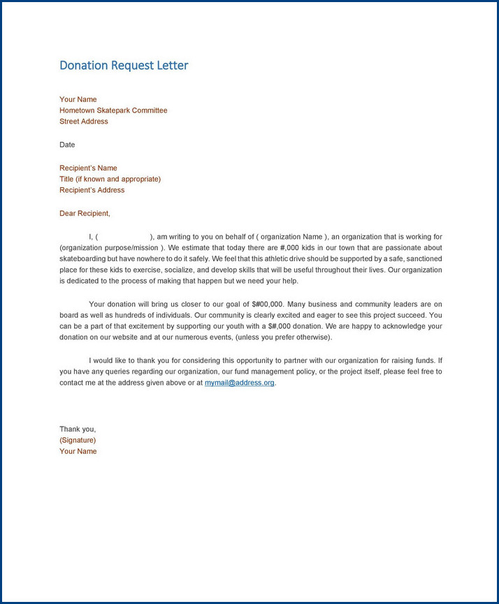 sample of donation request letter template sample of donation request letter template