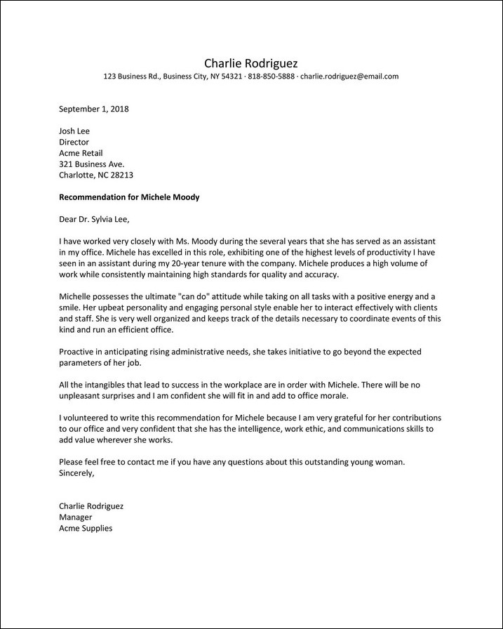 sample of employee recommendation letter sample of employee recommendation letter