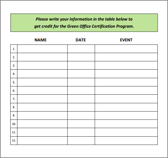 sample of event sign in sheet template