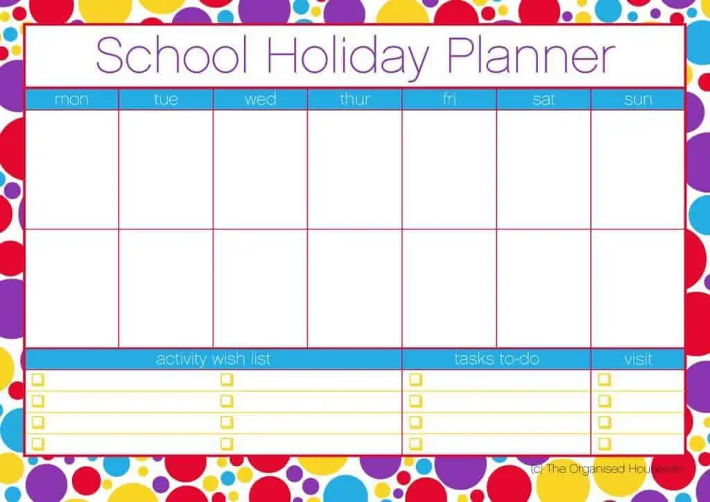 sample of holiday schedule template