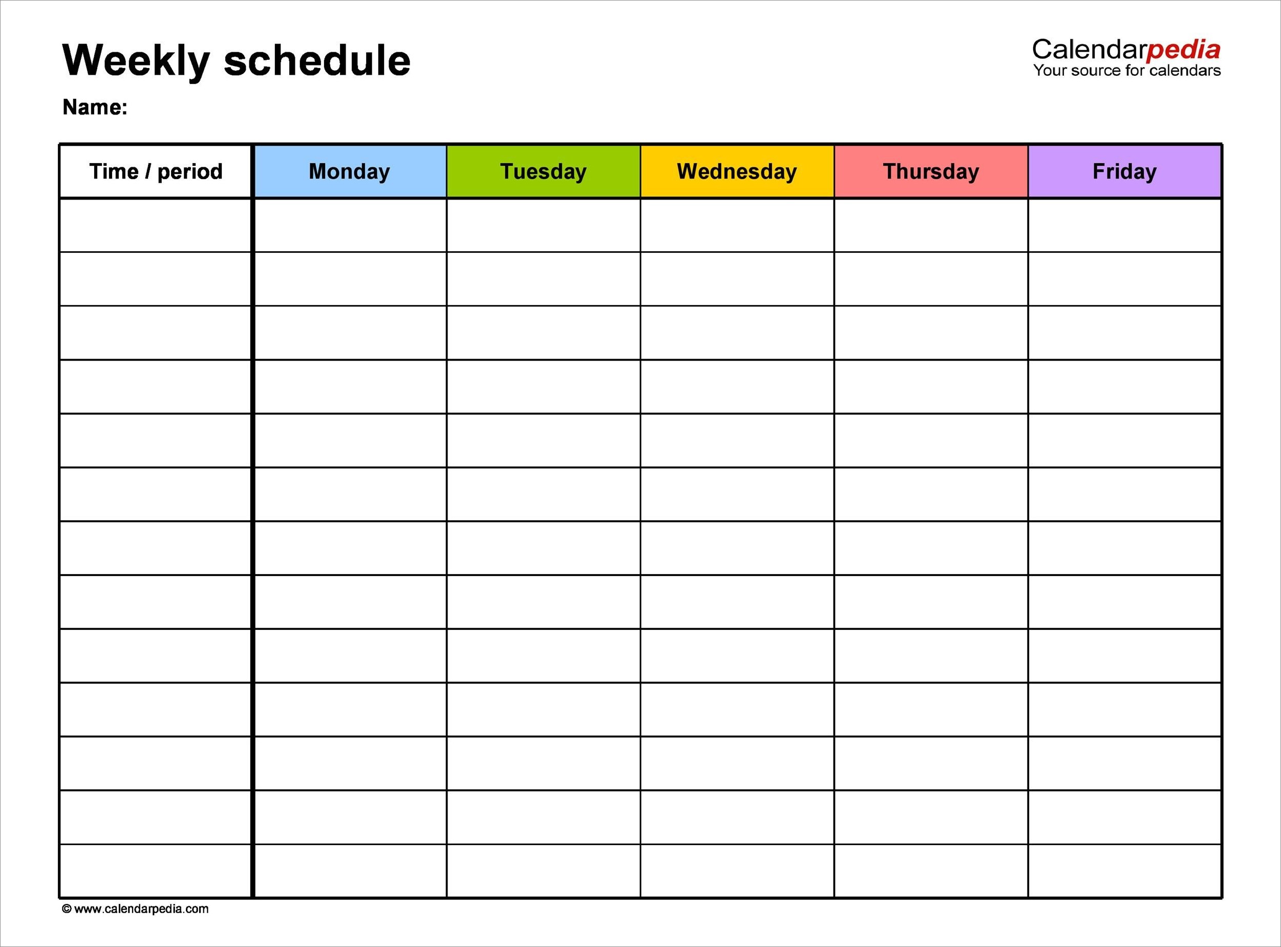 sample of job schedule template