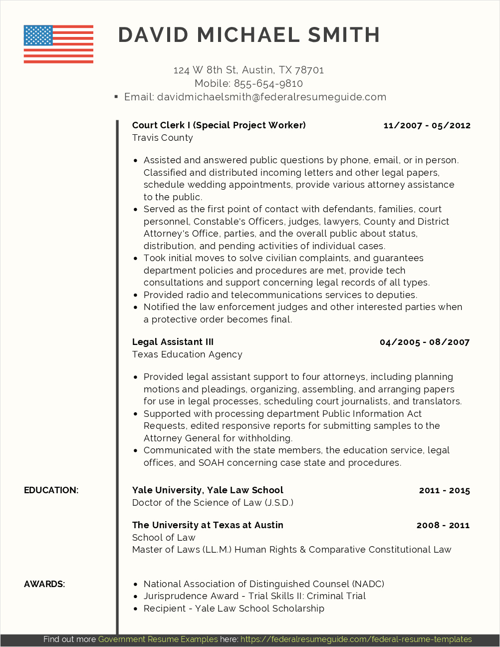 sample of lawyer resume template