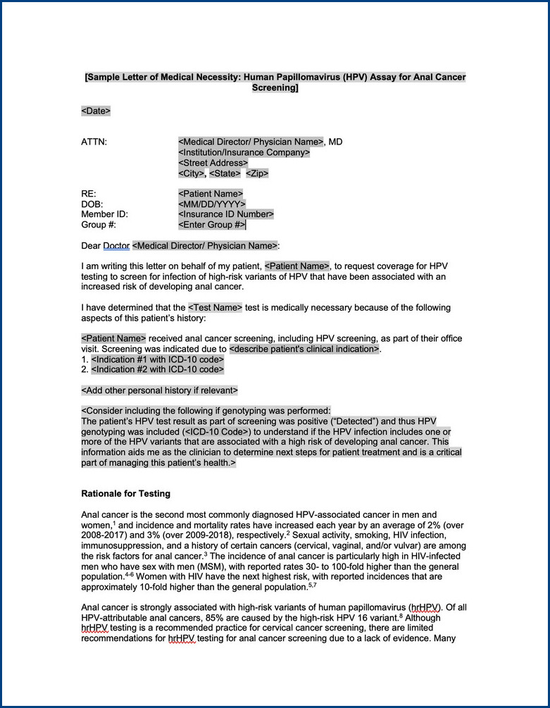 sample of letter of medical necessity template