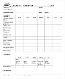 Office Cleaning Rota Example Office Cleaning Schedule Template