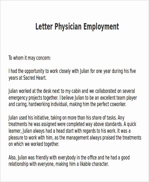 sample of physician assistant recommendation letter template