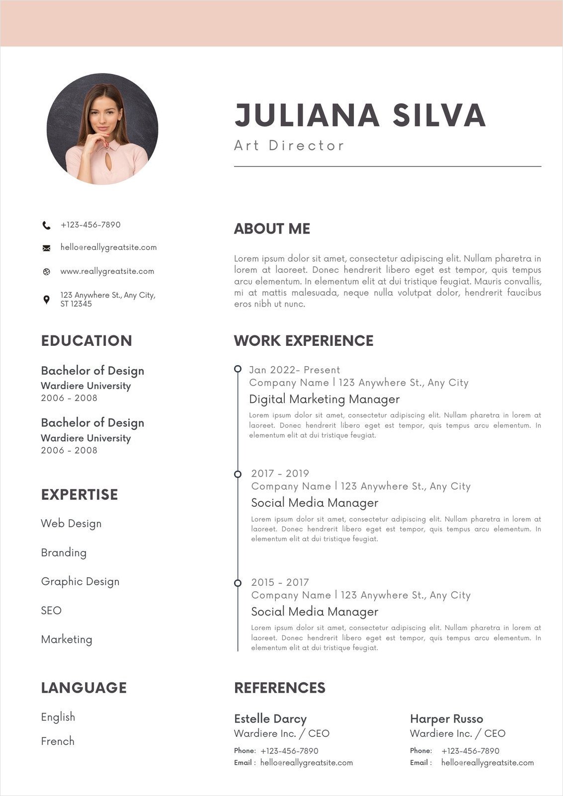 sample of professional it resume template