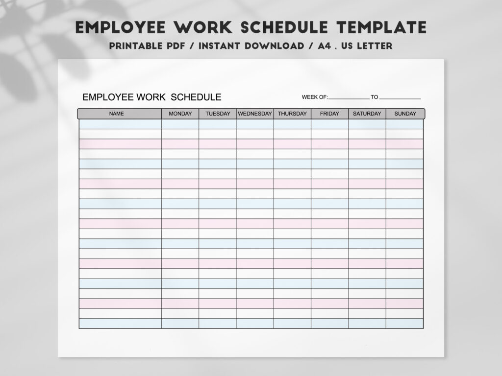 Schedule Template For Employees 