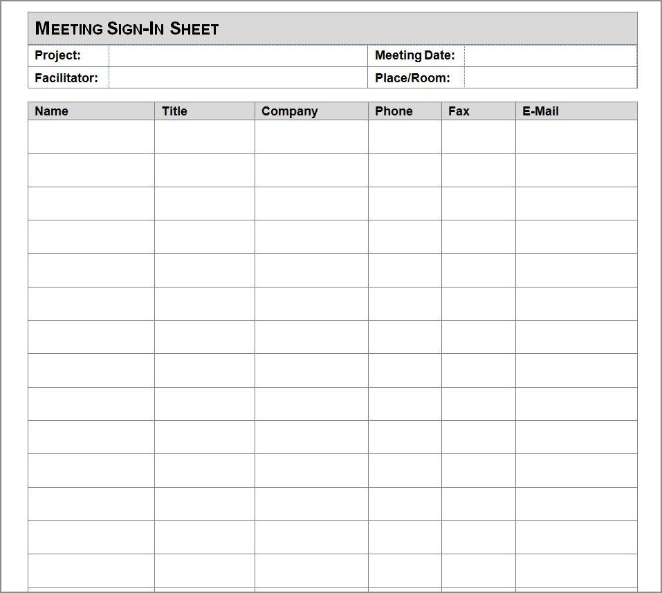 sample of sign in sheet template