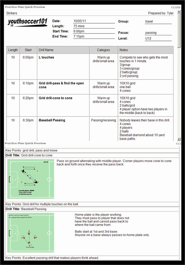 sample of soccer practice schedule template