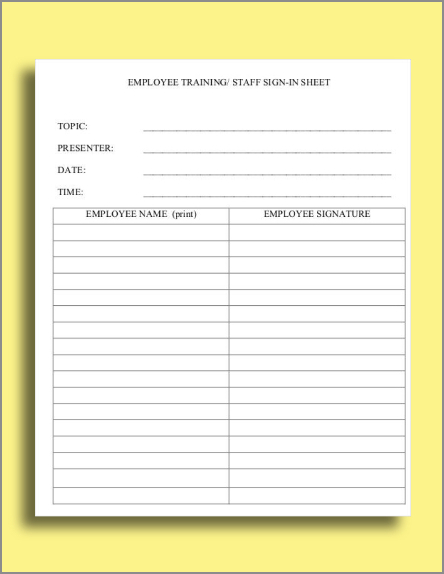 sample of staff sign in sheet template