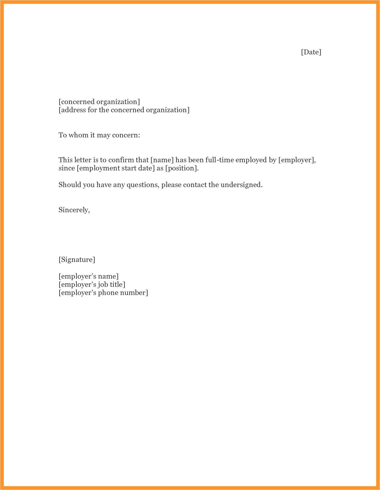 sample of unemployment verification letter template