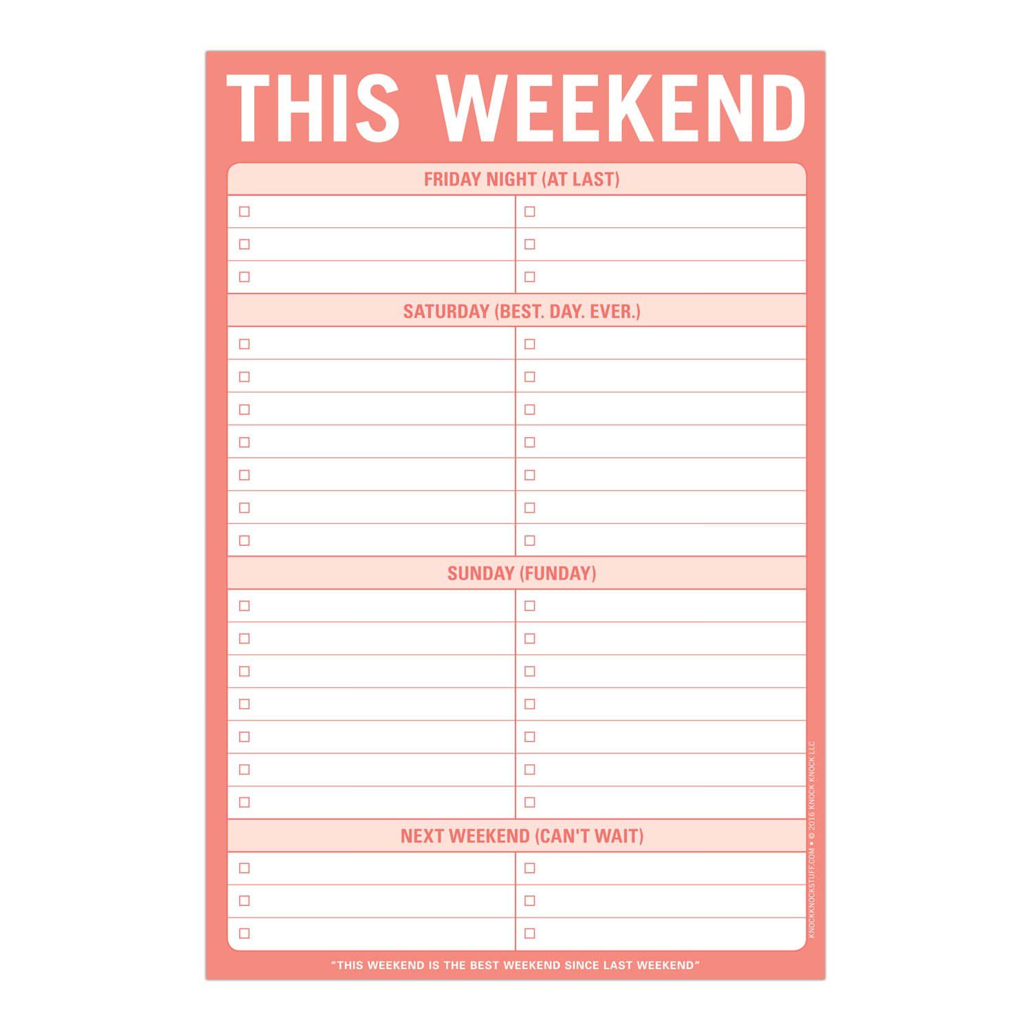 sample of weekend schedule template