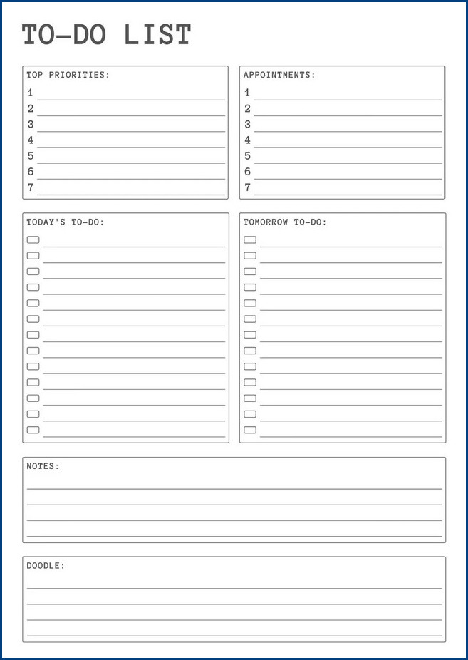 sample of work to do list template sample of work to do list template