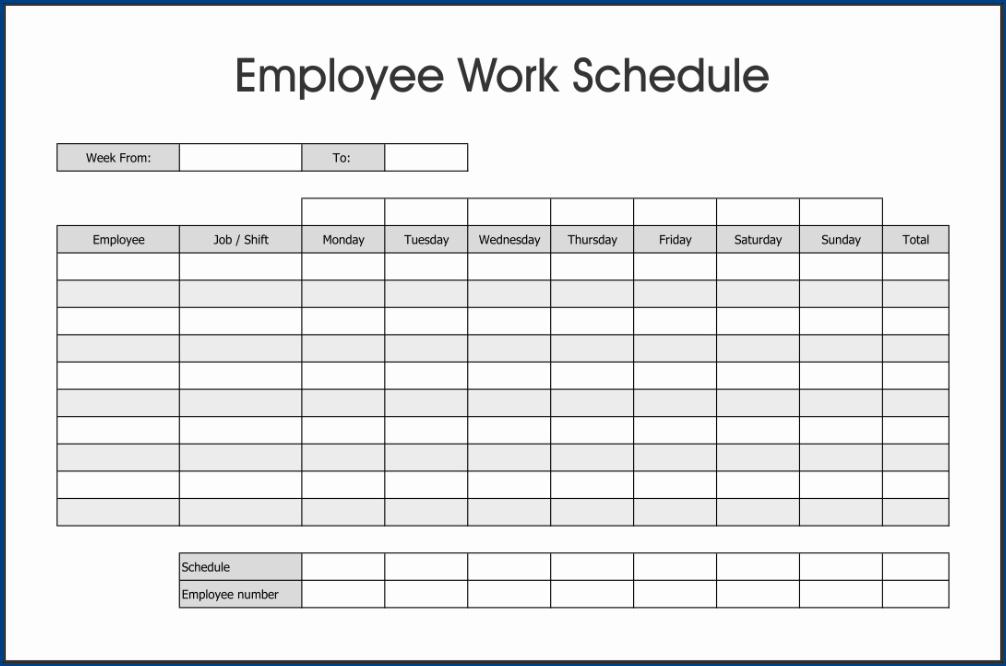 simple employee monthly schedule template sample