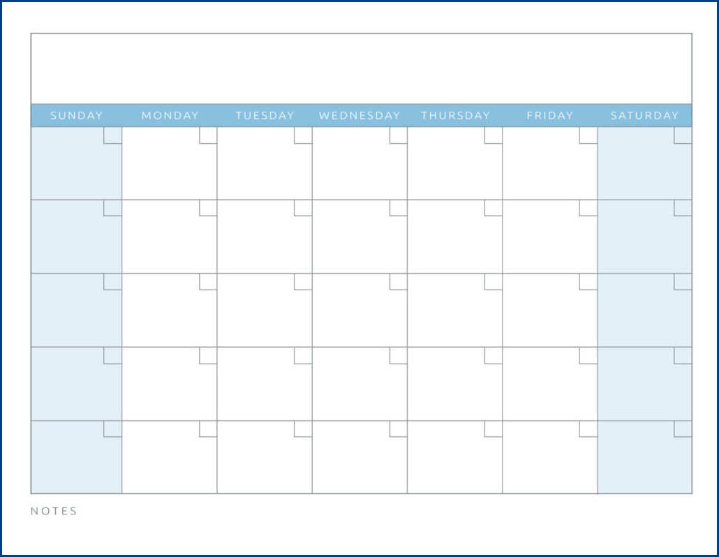 simple monthly calendar template sample