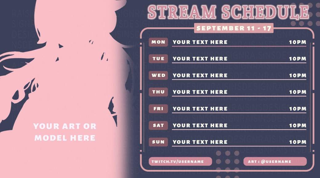 stream schedule template