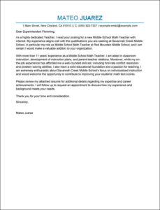 Teachers Cover Letter Template