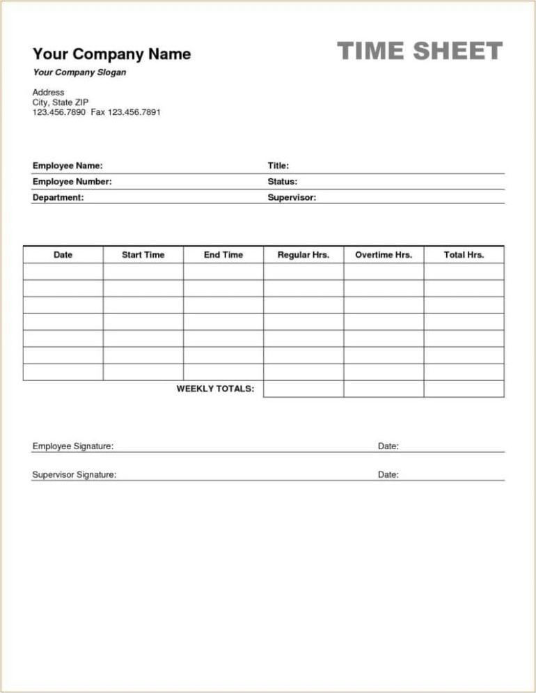 timesheet template for small business example