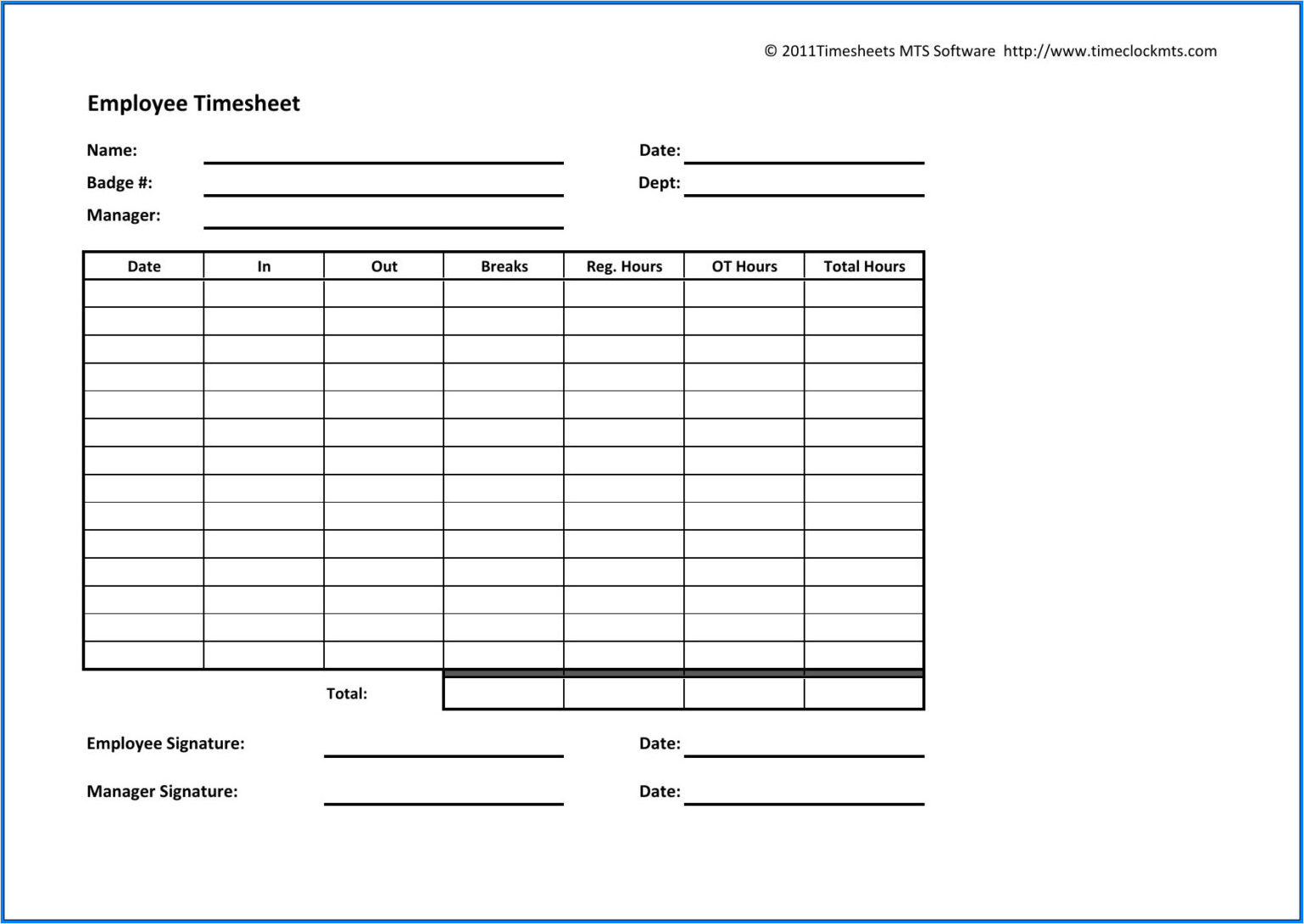 timesheet template for small business sample